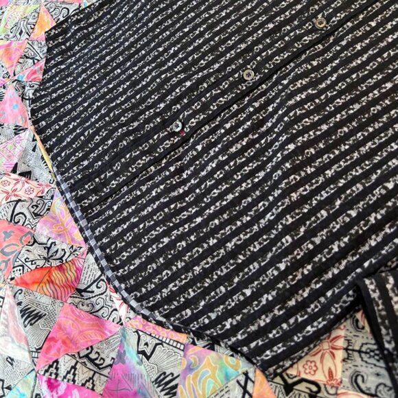 Bugatchi Size Small Black Gray Print Button Up Shirt Pristine Cond . Striped - Picture 2 of 8